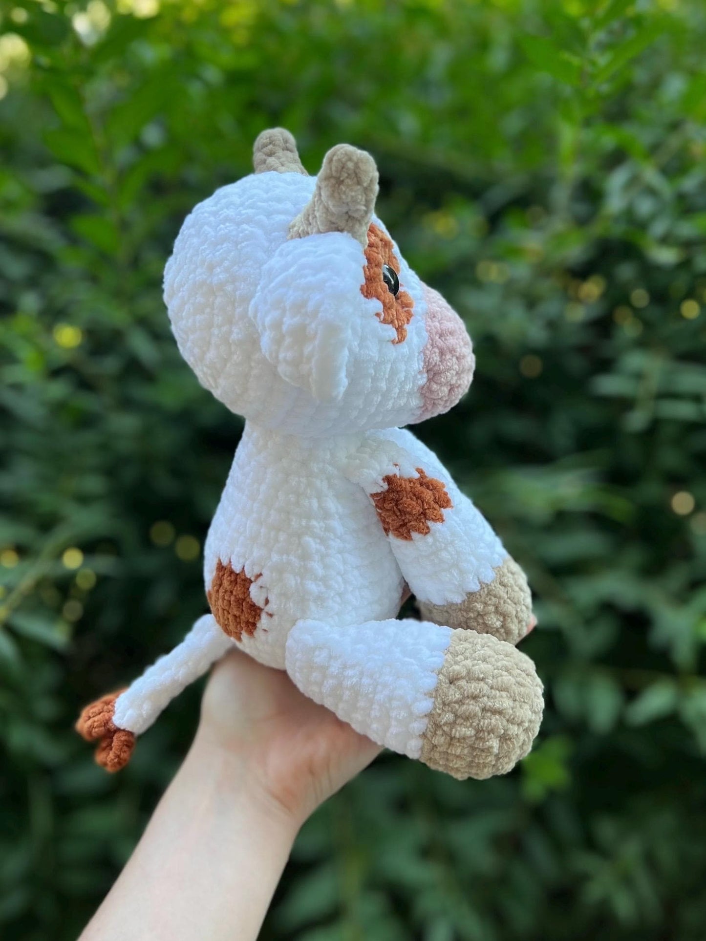 KnotsandSnugglesCo Clover the Cow Amigurumi Crochet Pattern PDF