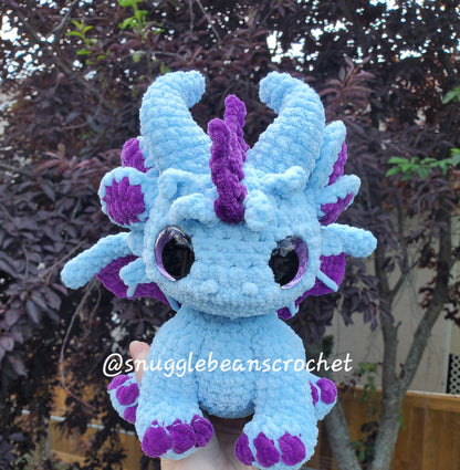SnuggleBeansCrochet Zazzie the Baby Dragon Crochet Pattern Customizable Amigurumi PDF