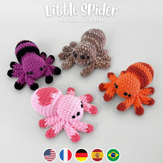 Bedabee 3-in-1 Spider Plushie Crochet Pattern Bundle Beginner Amigurumi