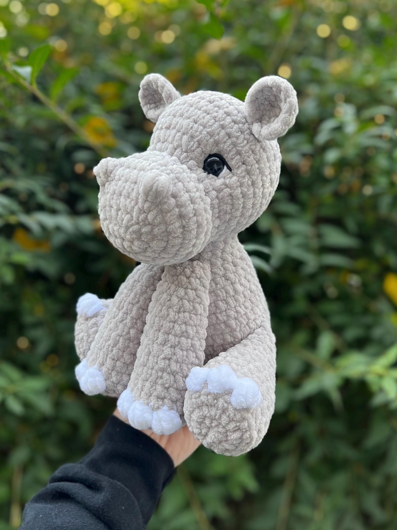 KnotsandSnugglesCo Pebbles the Hippo Amigurumi Crochet Pattern PDF