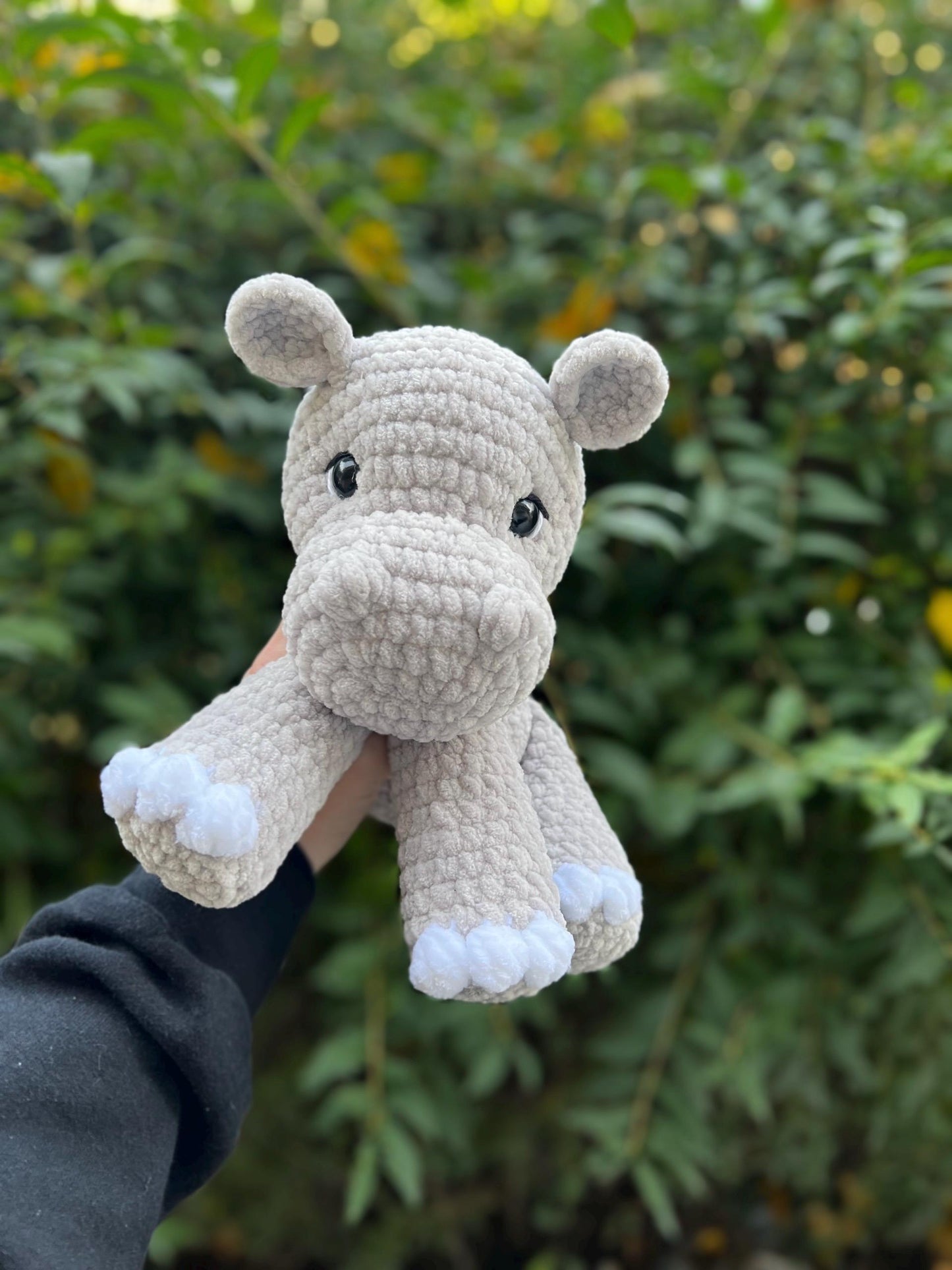 KnotsandSnugglesCo Pebbles the Hippo Amigurumi Crochet Pattern PDF