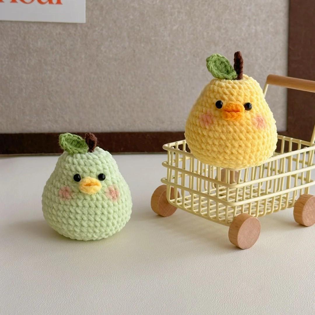 Hooktasyy Pear Duck Crochet Pattern Cute Fruit Plushie Amigurumi PDF