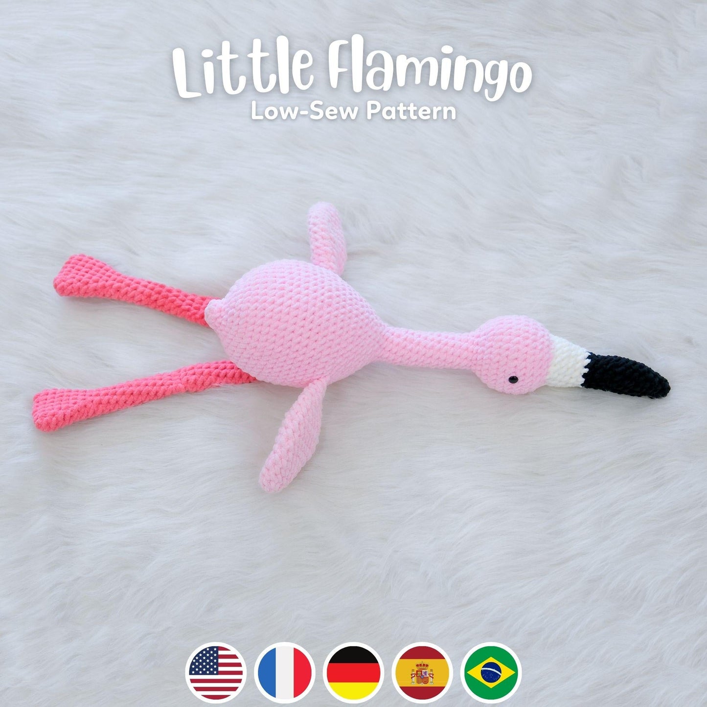 Bedabee Little Flamingo Crochet Pattern Amigurumi PDF Tutorial