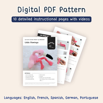 Bedabee Little Flamingo Crochet Pattern Amigurumi PDF Tutorial