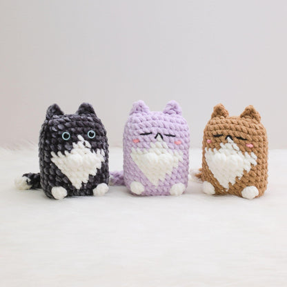 Bedabee No-Sew 4-in-1 Pillow Cat Plushies Crochet Pattern Amigurumi PDF Tutorial