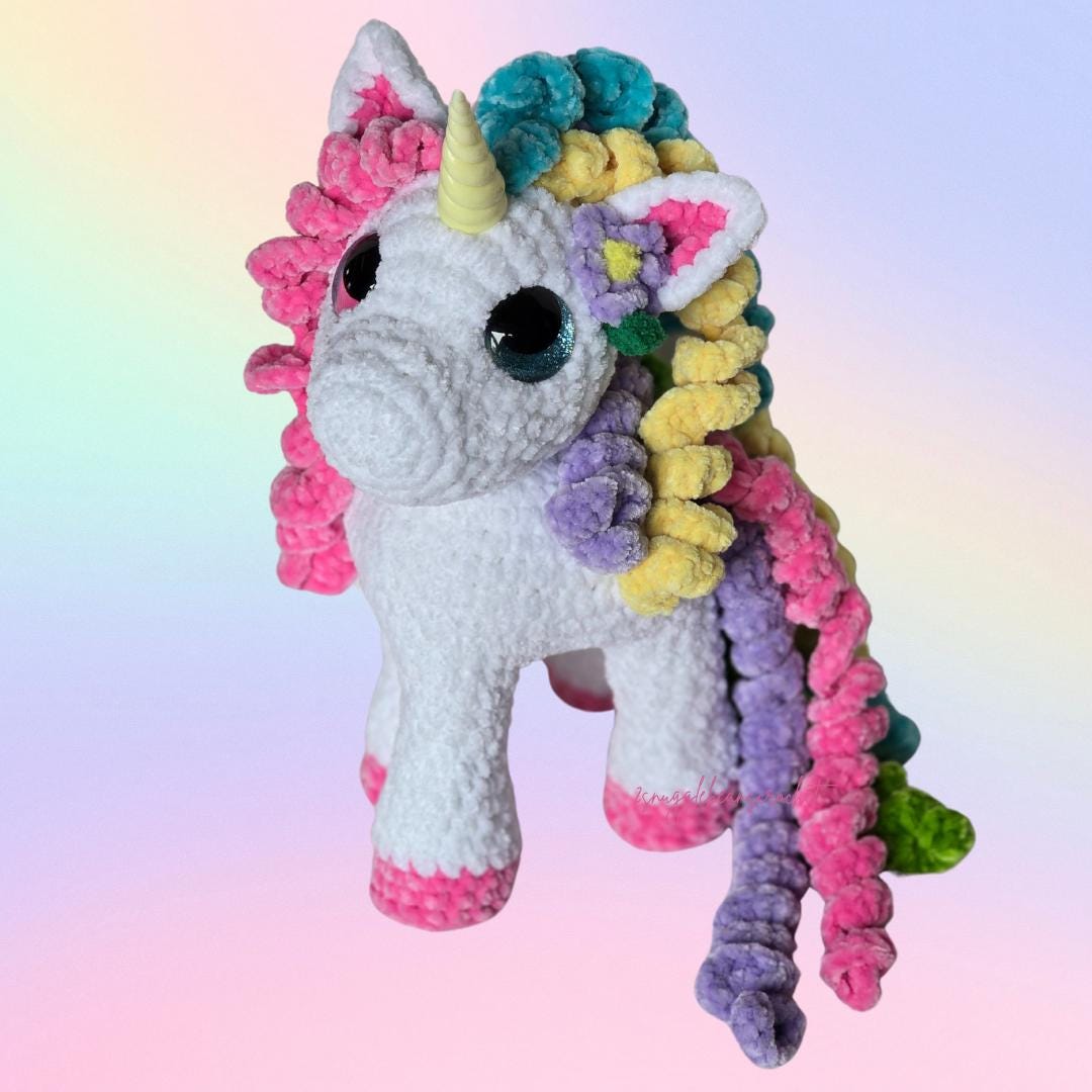 SnuggleBeansCrochet Willow the Unicorn Crochet Pattern 2-in-1 Pegasus Amigurumi PDF