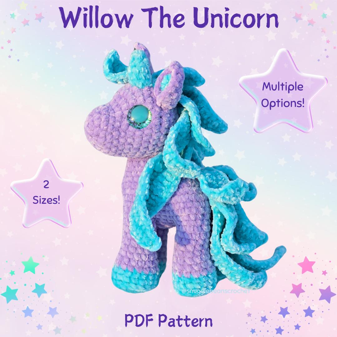 SnuggleBeansCrochet Willow the Unicorn Crochet Pattern 2-in-1 Pegasus Amigurumi PDF