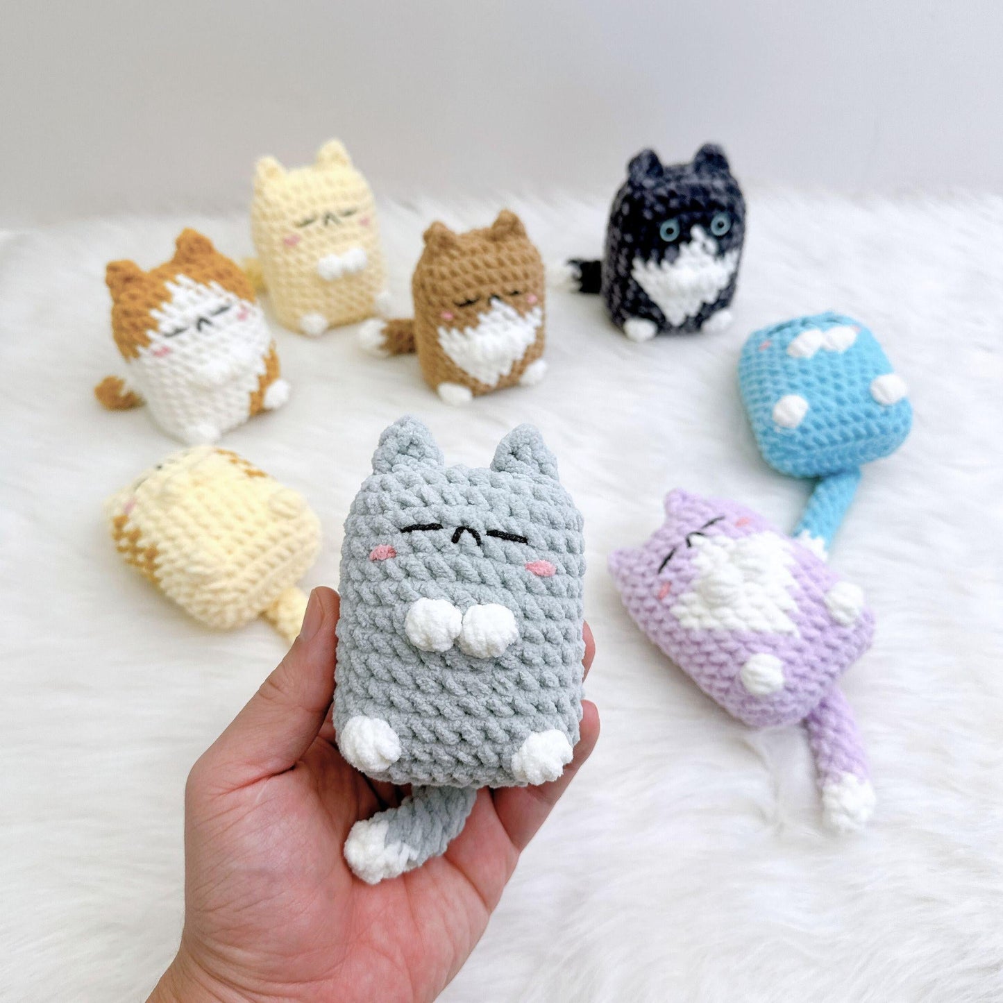 Bedabee No-Sew 4-in-1 Pillow Cat Plushies Crochet Pattern Amigurumi PDF Tutorial