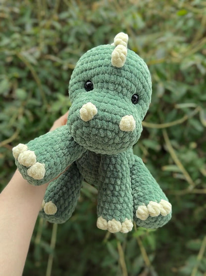 KnotsandSnugglesCo Spike the Dinosaur Amigurumi Crochet Pattern PDF