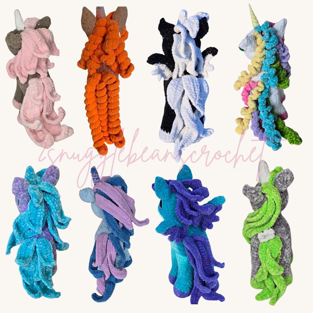 SnuggleBeansCrochet Willow the Unicorn Crochet Pattern 2-in-1 Pegasus Amigurumi PDF