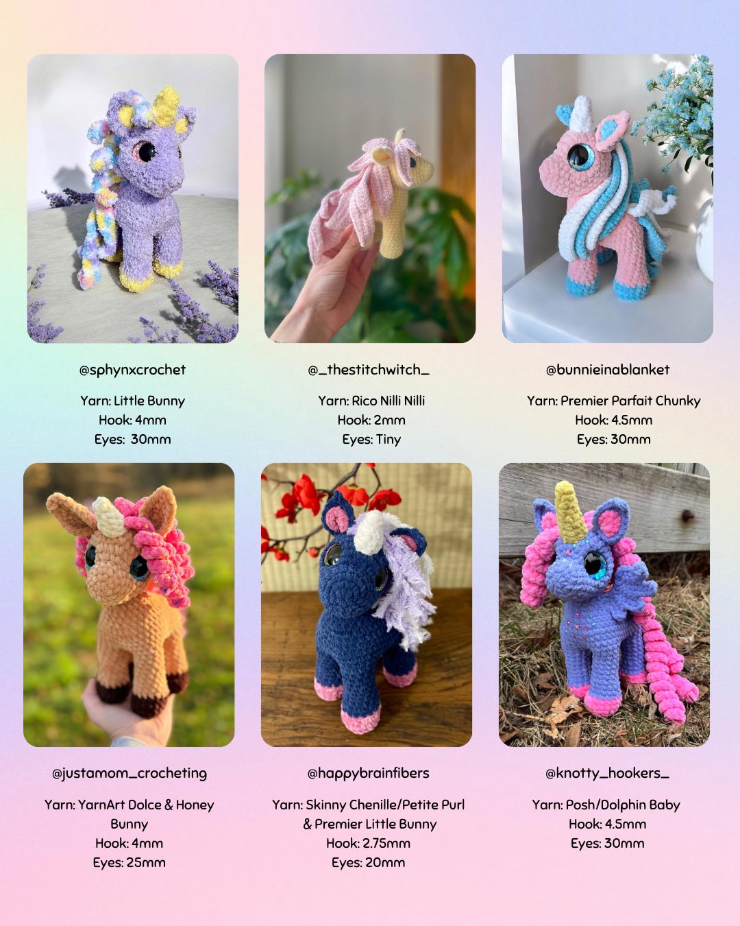 SnuggleBeansCrochet Willow the Unicorn Crochet Pattern 2-in-1 Pegasus Amigurumi PDF