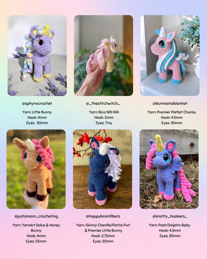 SnuggleBeansCrochet Willow the Unicorn Crochet Pattern 2-in-1 Pegasus Amigurumi PDF