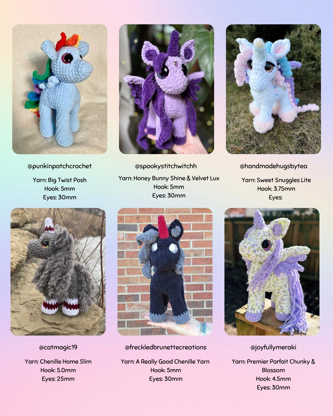 SnuggleBeansCrochet Willow the Unicorn Crochet Pattern 2-in-1 Pegasus Amigurumi PDF