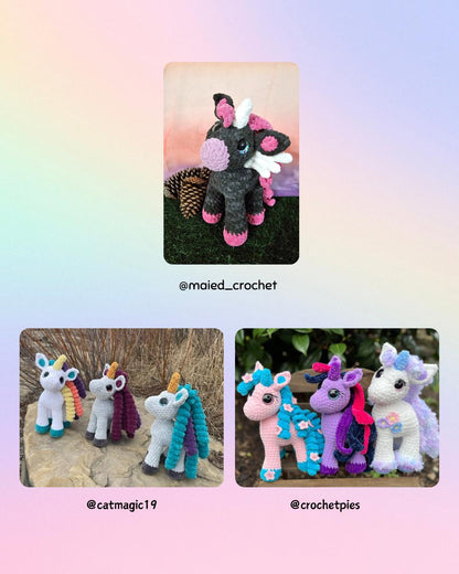 SnuggleBeansCrochet Willow the Unicorn Crochet Pattern 2-in-1 Pegasus Amigurumi PDF