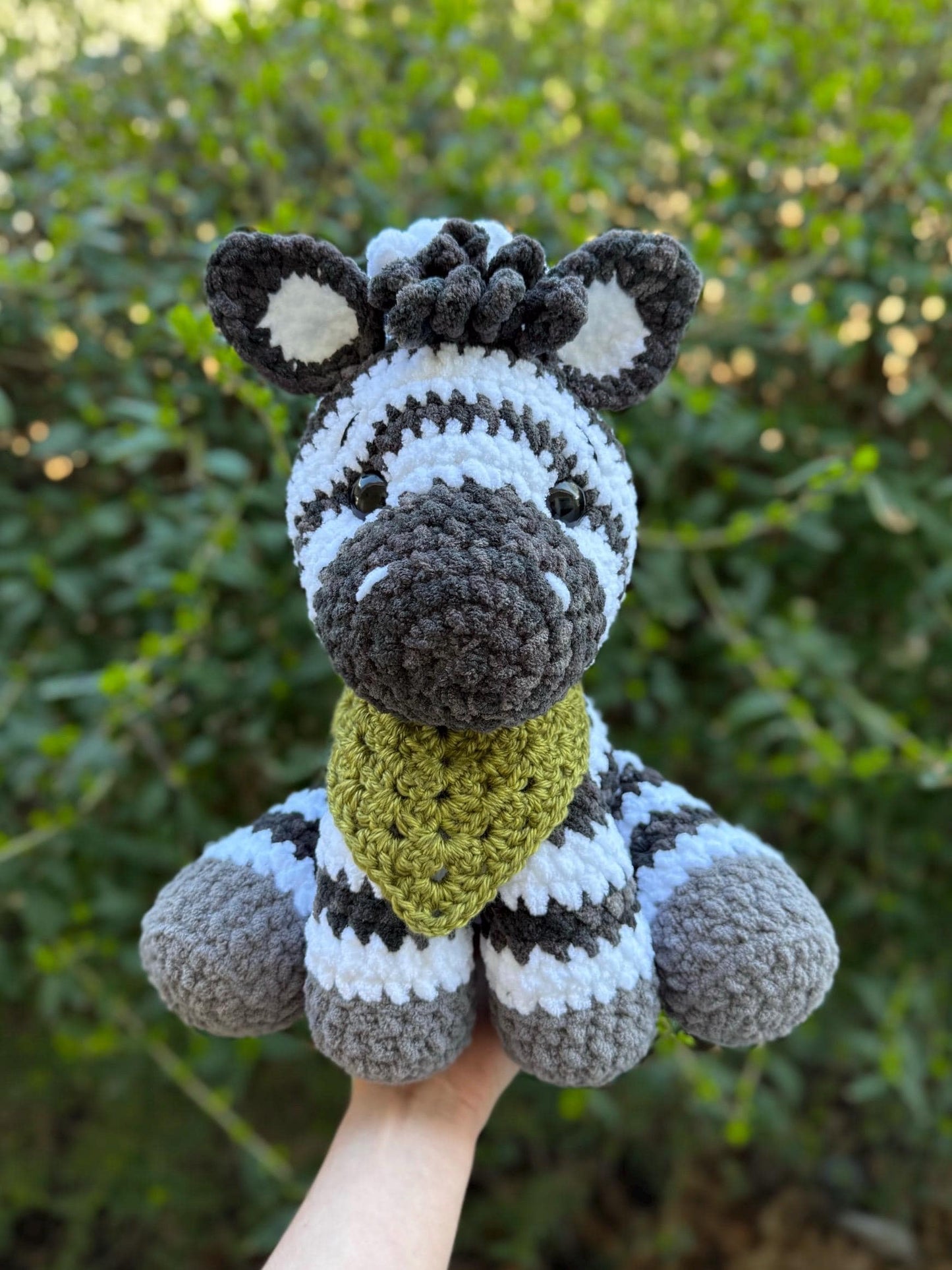 Crochet Sitting Zebra Pattern Safari Amigurumi Stuffed Animal Tutorial PDF