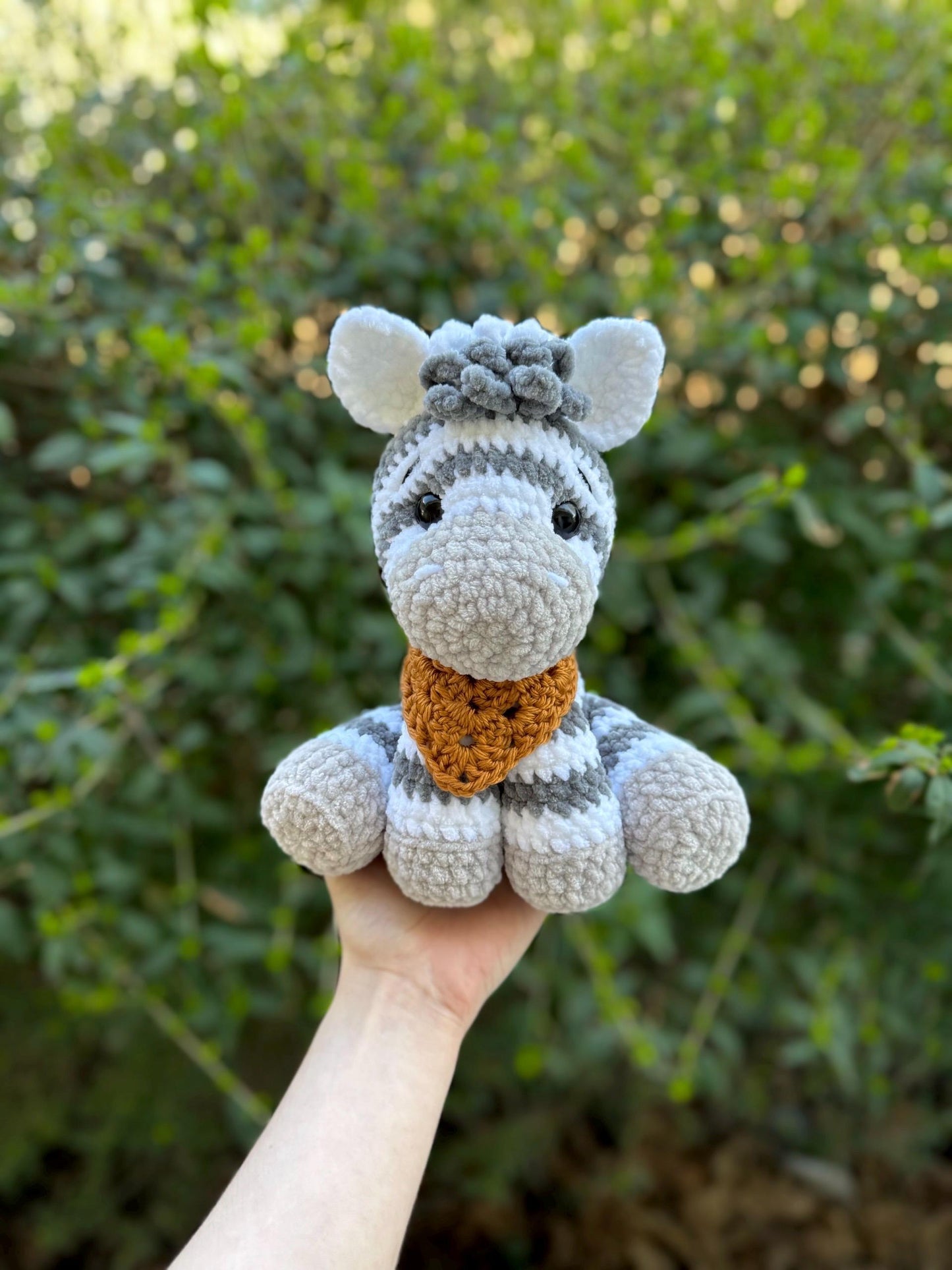 Crochet Sitting Zebra Pattern Safari Amigurumi Stuffed Animal Tutorial PDF