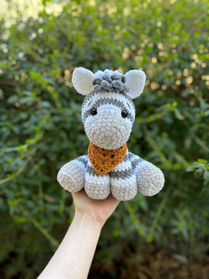 Crochet Sitting Zebra Pattern Safari Amigurumi Stuffed Animal Tutorial PDF