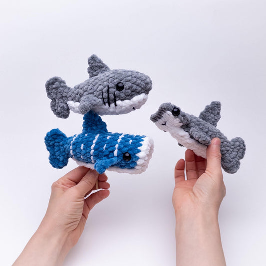 TheresasCrochetShop 3 Mini Shark Amigurumi Crochet Pattern PDF