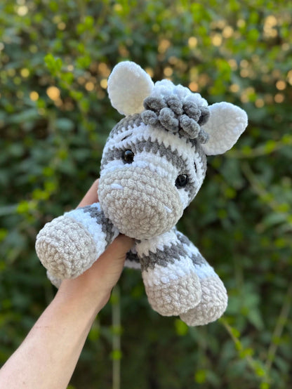 Crochet Sitting Zebra Pattern Safari Amigurumi Stuffed Animal Tutorial PDF