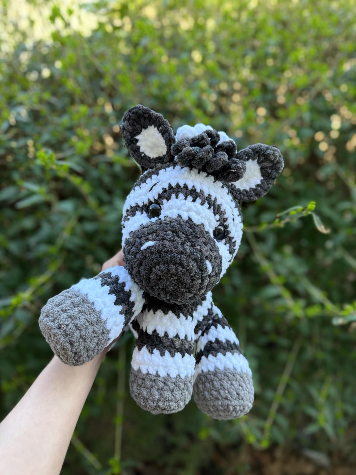 Crochet Sitting Zebra Pattern Safari Amigurumi Stuffed Animal Tutorial PDF