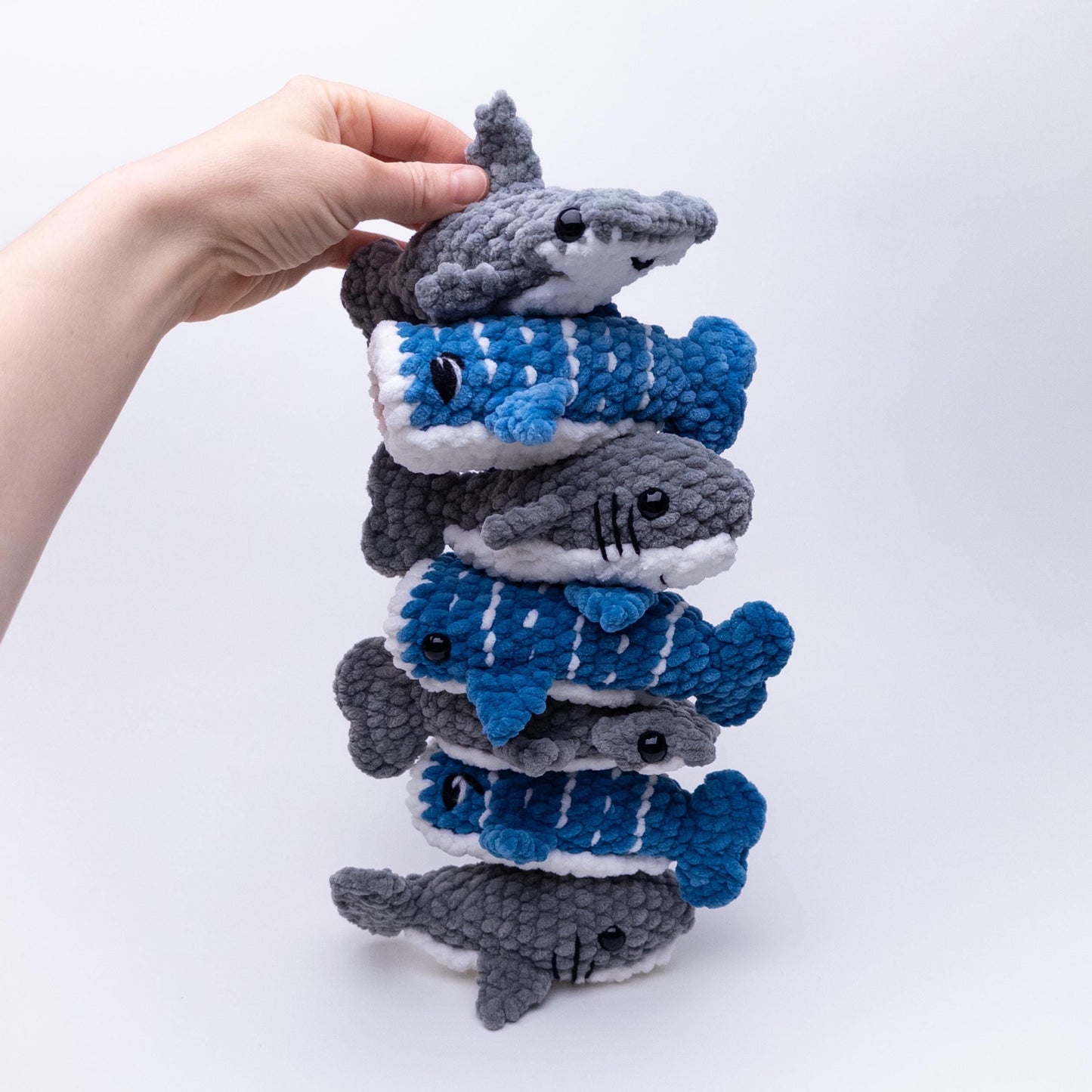 TheresasCrochetShop 3 Mini Shark Amigurumi Crochet Pattern PDF
