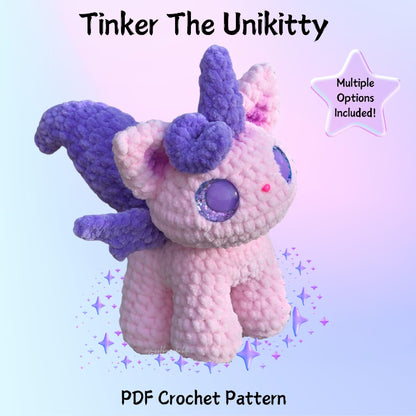 SnuggleBeansCrochet Tinker the Unikitty Crochet Pattern Customizable Amigurumi PDF