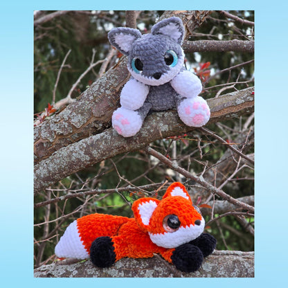 SnuggleBeansCrochet Fen the Fox & Wren the Wolf Crochet Pattern Intermediate PDF