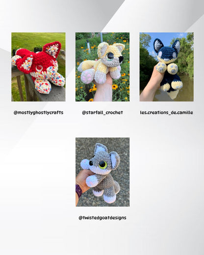 SnuggleBeansCrochet Fen the Fox & Wren the Wolf Crochet Pattern Intermediate PDF