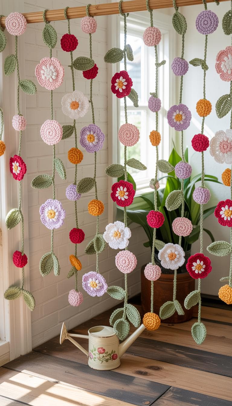Hooktasyy 2-in-1 Flower Curtain Crochet Pattern English PDF