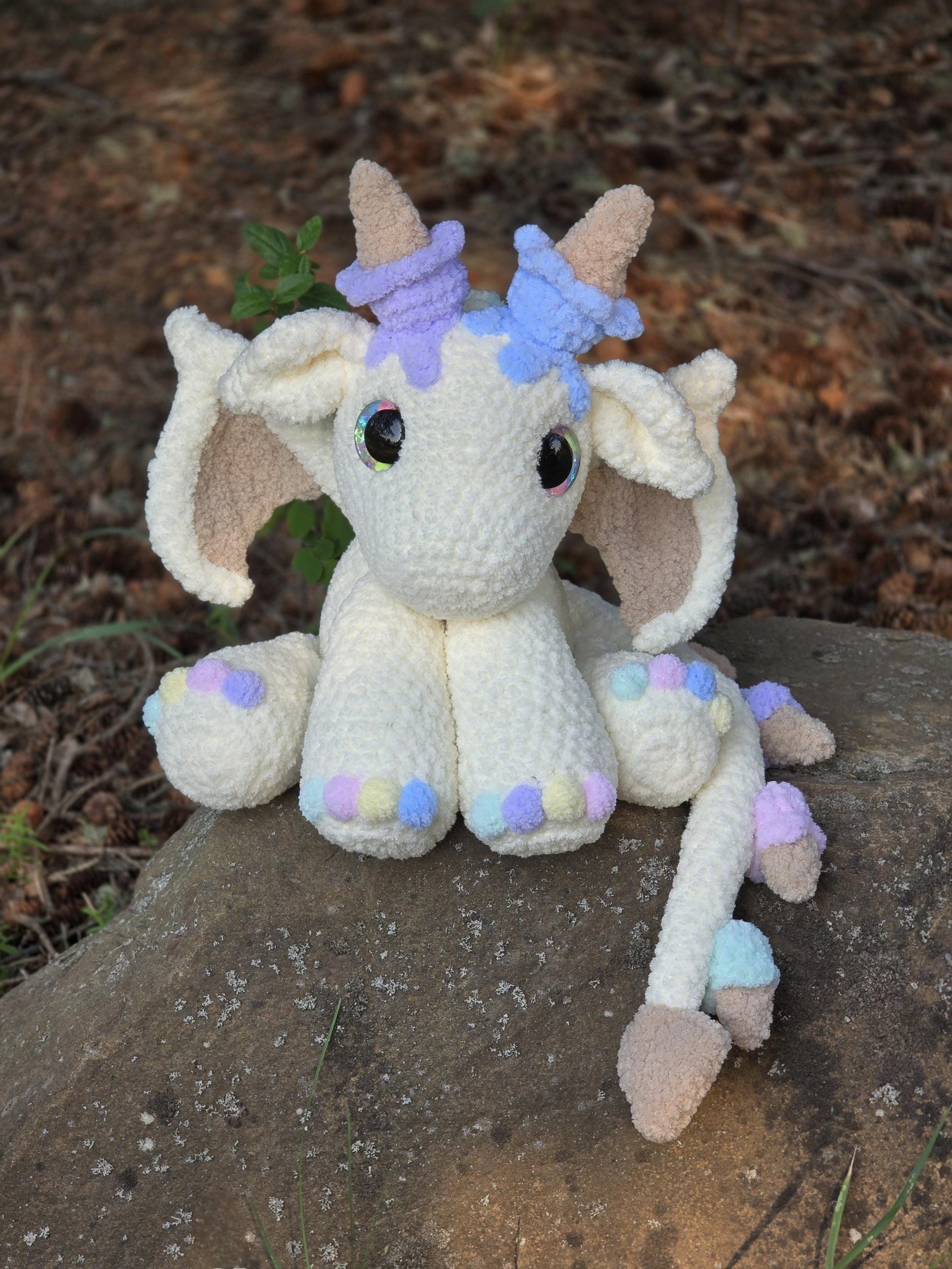 SnuggleBeansCrochet Crochet Wings for Original Snuggle Dragon Add-on PDF Pattern