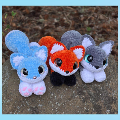 SnuggleBeansCrochet Fen the Fox & Wren the Wolf Crochet Pattern Intermediate PDF