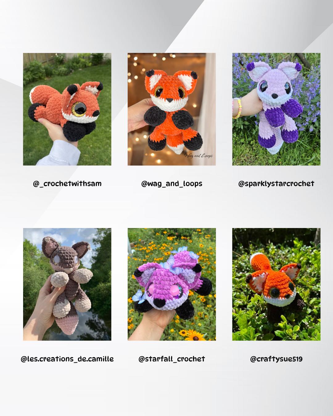 SnuggleBeansCrochet Fen the Fox & Wren the Wolf Crochet Pattern Intermediate PDF
