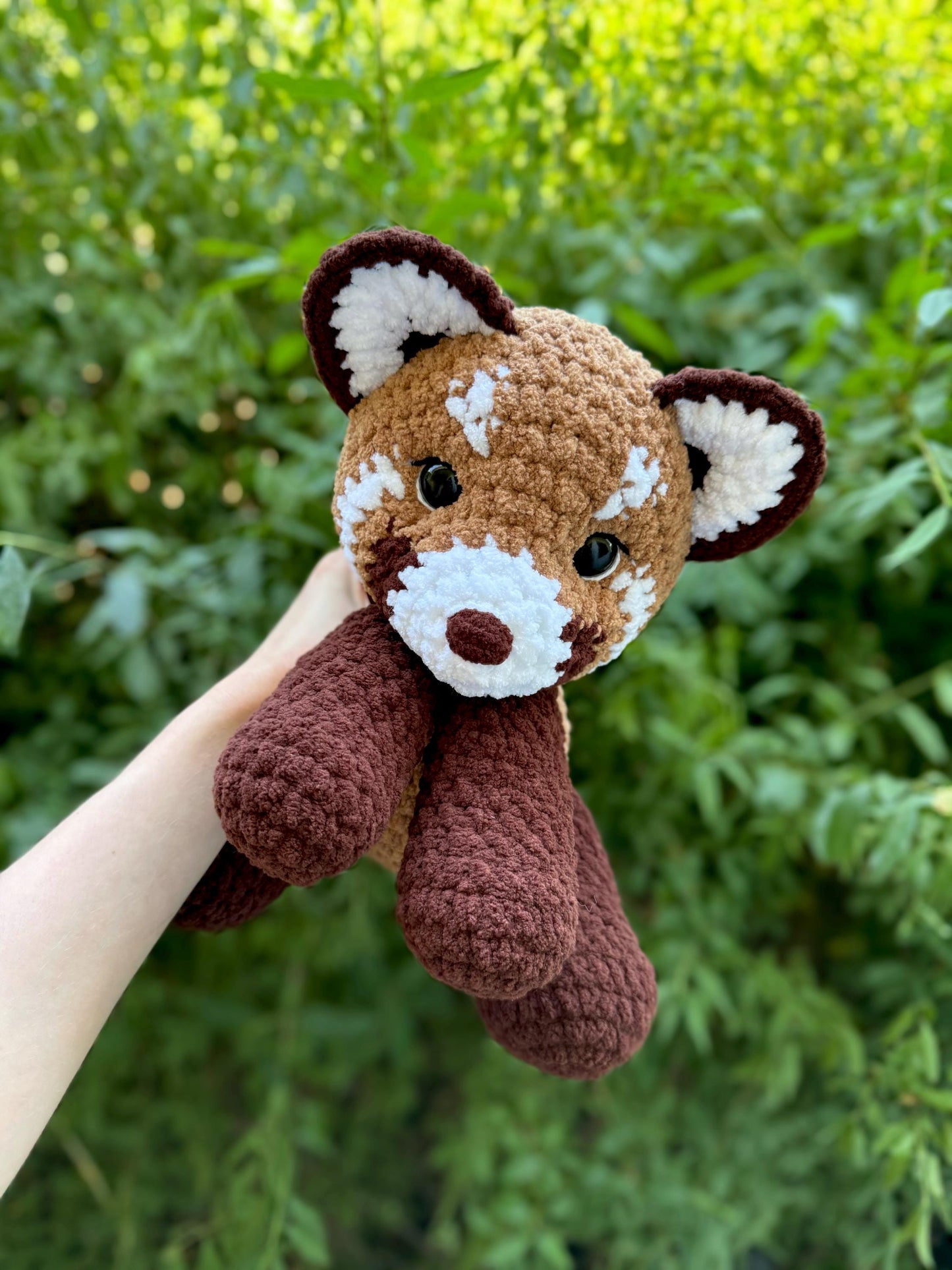 Crochet Sitting Red Panda Pattern Amigurumi Stuffed Animal Tutorial PDF