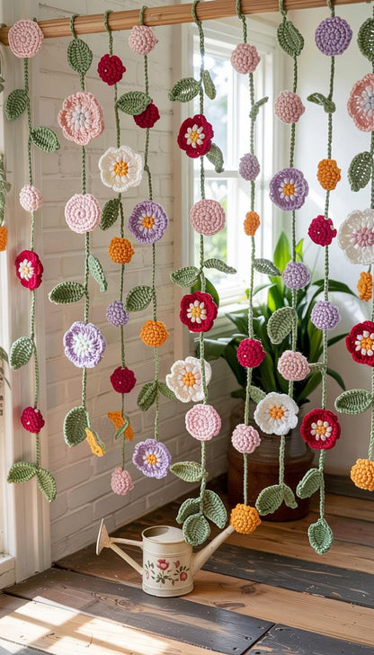 Hooktasyy 2-in-1 Flower Curtain Crochet Pattern English PDF