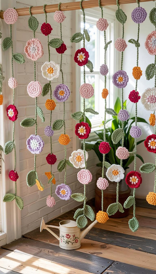 Hooktasyy 2-in-1 Flower Curtain Crochet Pattern English PDF