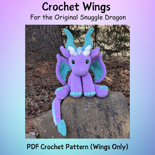 SnuggleBeansCrochet Crochet Wings for Original Snuggle Dragon Add-on PDF Pattern