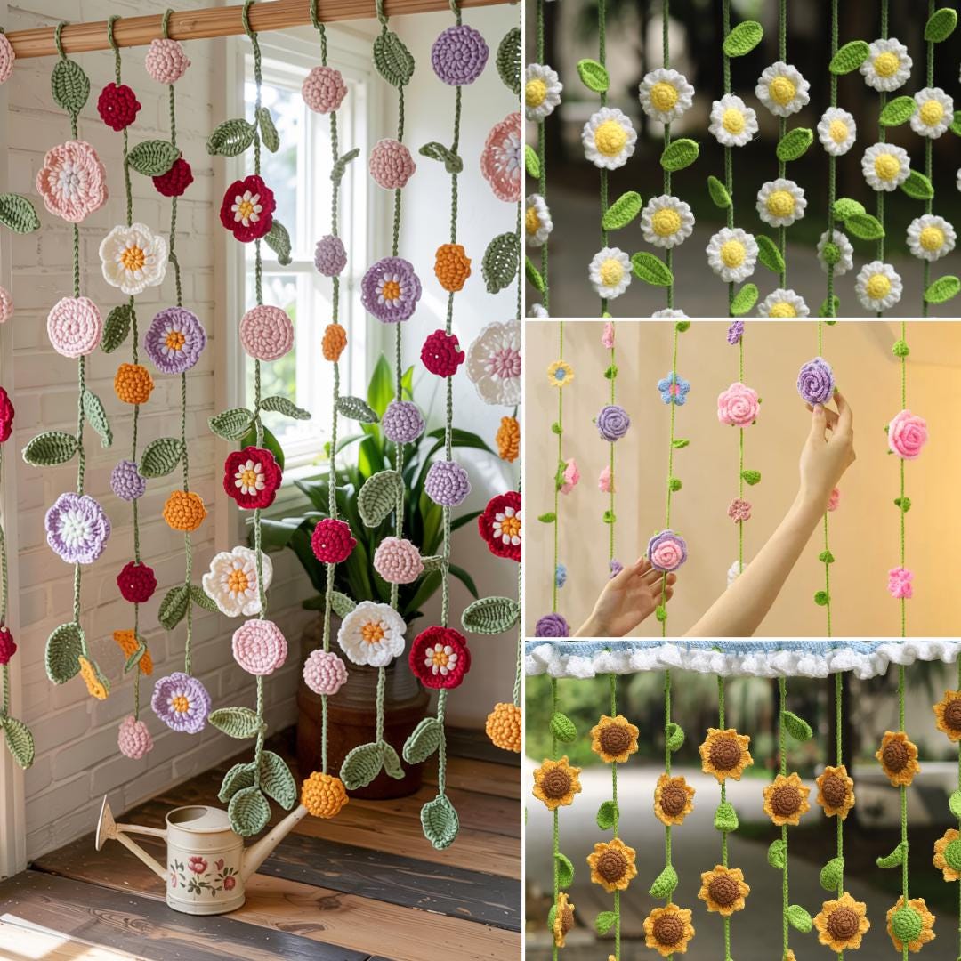 Hooktasyy 8-in-1 Flower Curtain Crochet Pattern PDF