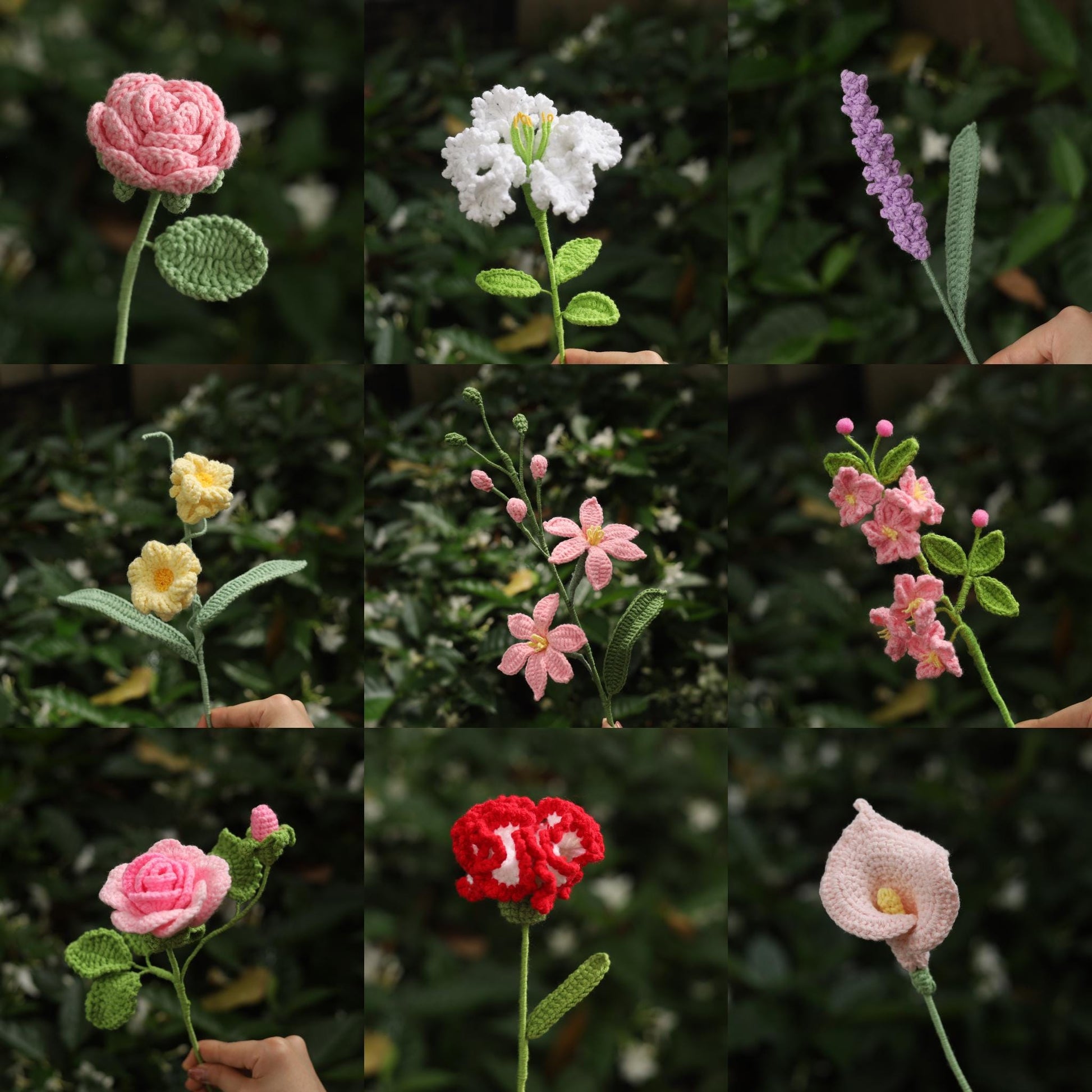 Hooktasyy 25+ Crochet Flower Patterns Bundle Tulip Rose Pingpong Amigurumi PDF