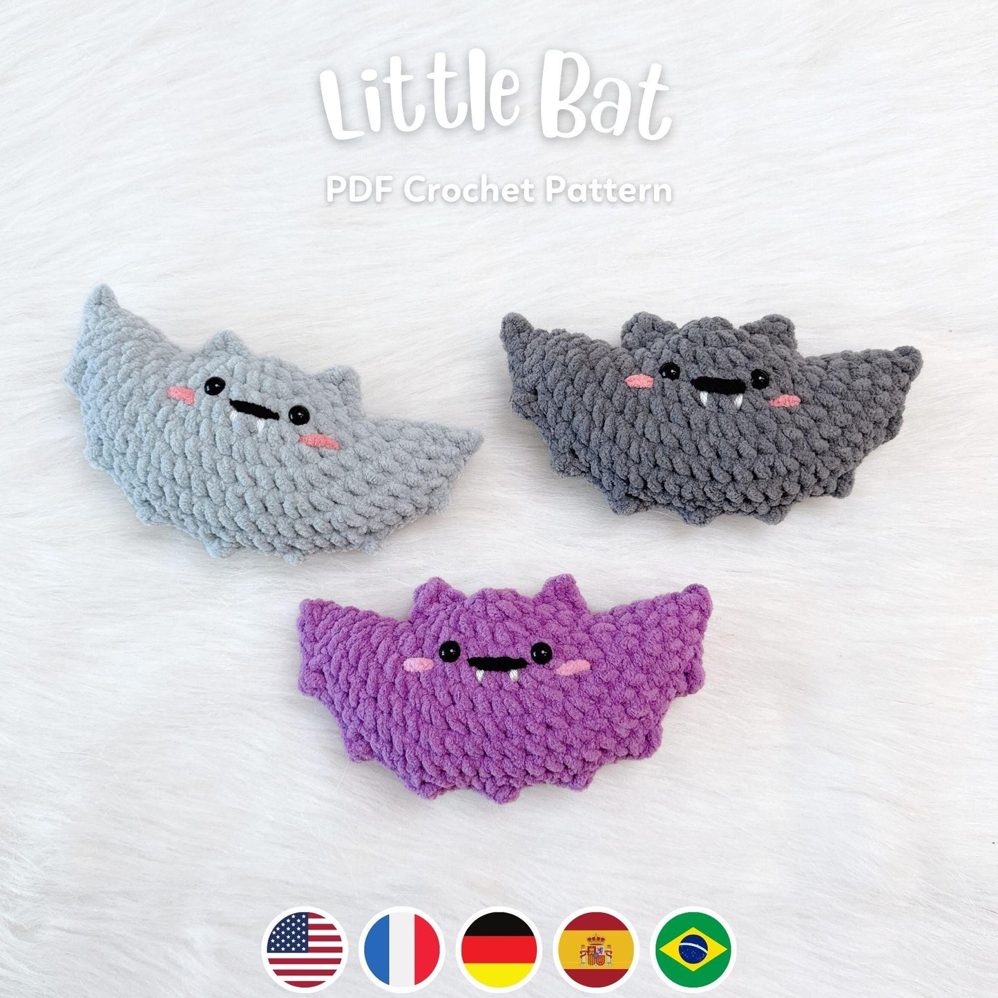Bedabee No-Sew Little Bat Crochet Pattern Bundle Amigurumi PDF Tutorial