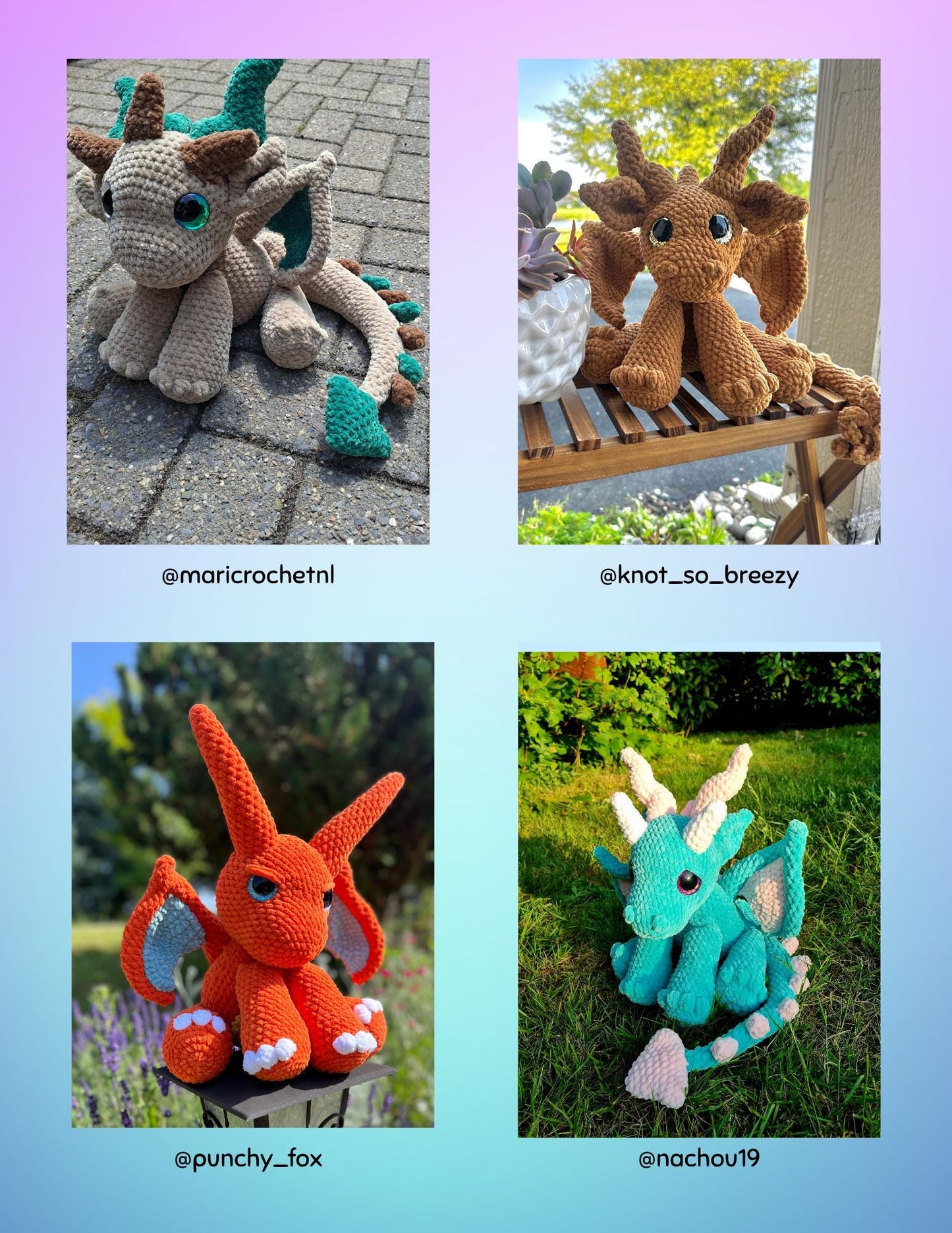 SnuggleBeansCrochet Crochet Wings for Original Snuggle Dragon Add-on PDF Pattern