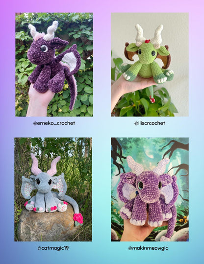 SnuggleBeansCrochet Crochet Wings for Original Snuggle Dragon Add-on PDF Pattern