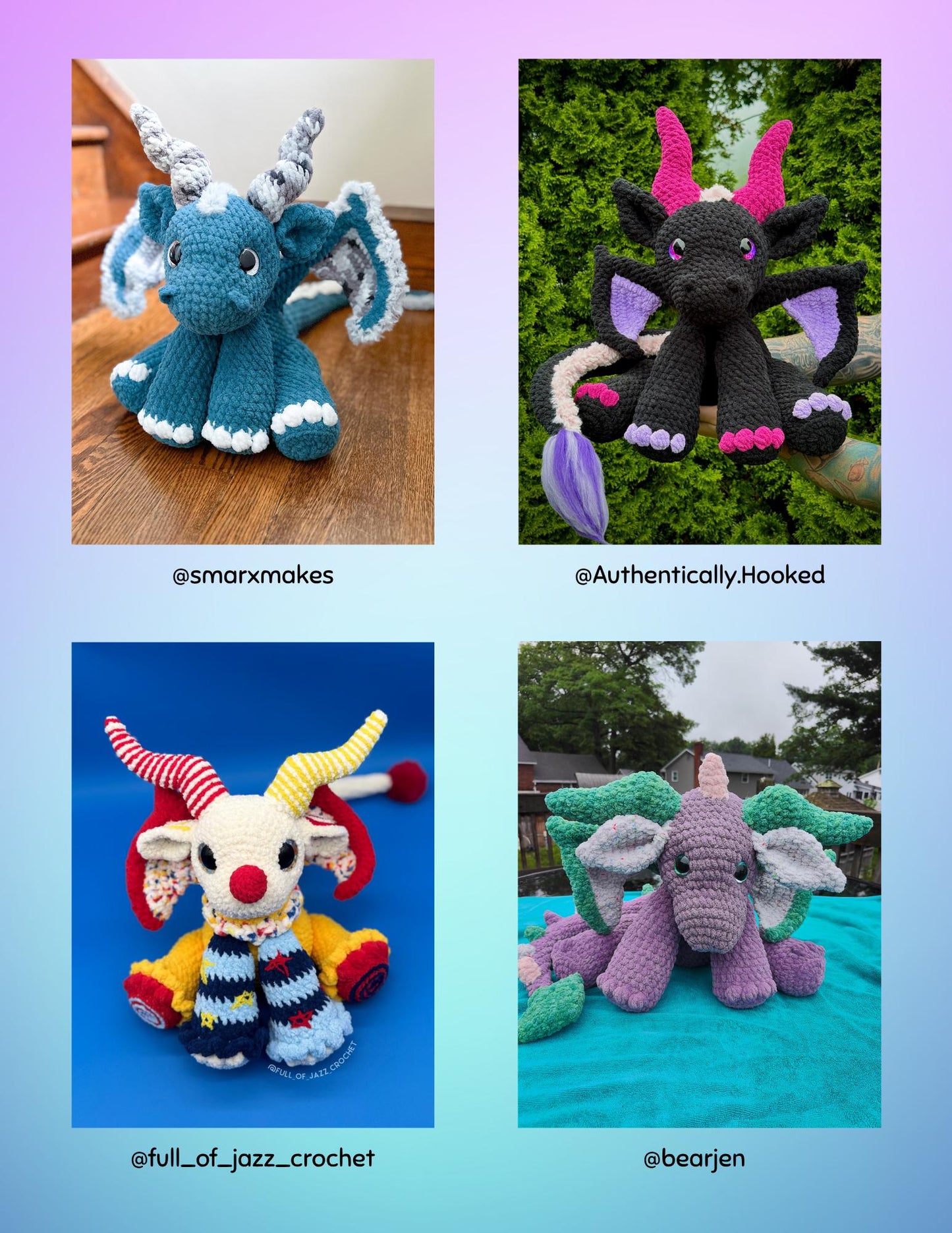 SnuggleBeansCrochet Crochet Wings for Original Snuggle Dragon Add-on PDF Pattern