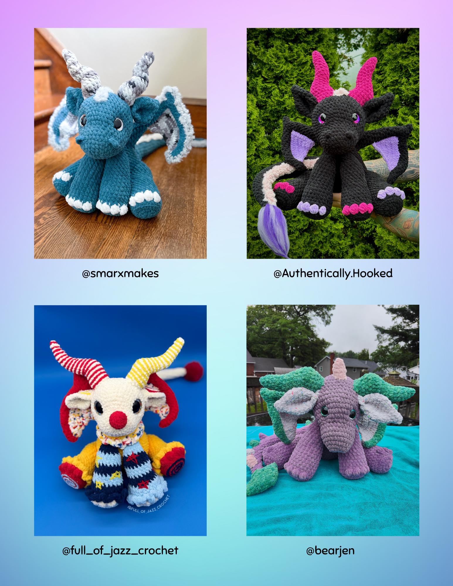 SnuggleBeansCrochet Crochet Wings for Original Snuggle Dragon Add-on PDF Pattern