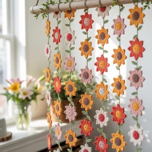 Hooktasyy 8-in-1 Flower Curtain Crochet Pattern PDF