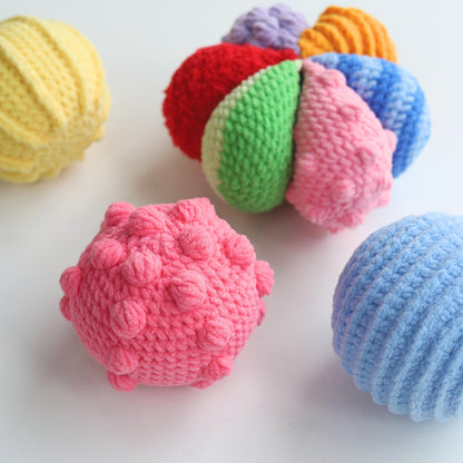 Hooktasyy 4-in-1 Sensory Balls Crochet Pattern Montessori Baby Gift PDF