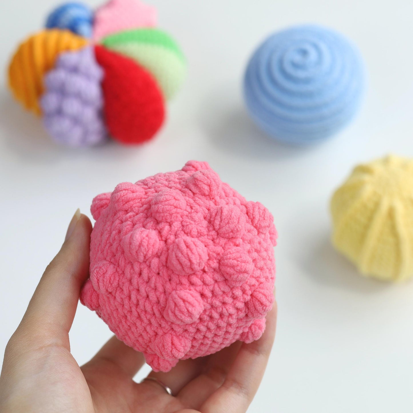 Hooktasyy 4-in-1 Sensory Balls Crochet Pattern Montessori Baby Gift PDF