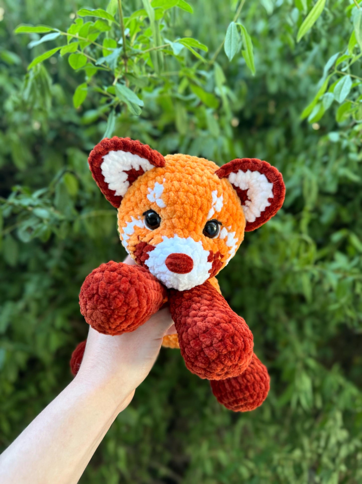 Crochet Sitting Red Panda Pattern Amigurumi Stuffed Animal Tutorial PDF