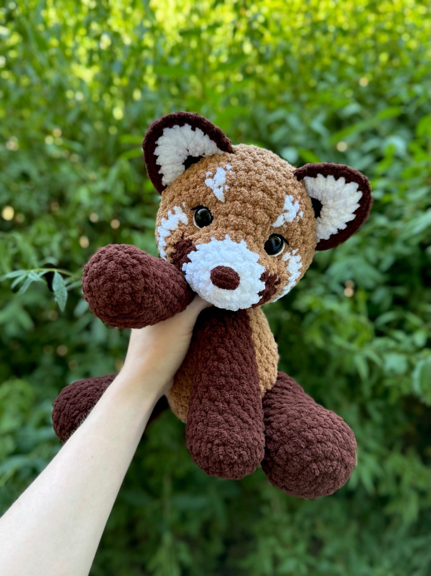 Crochet Sitting Red Panda Pattern Amigurumi Stuffed Animal Tutorial PDF