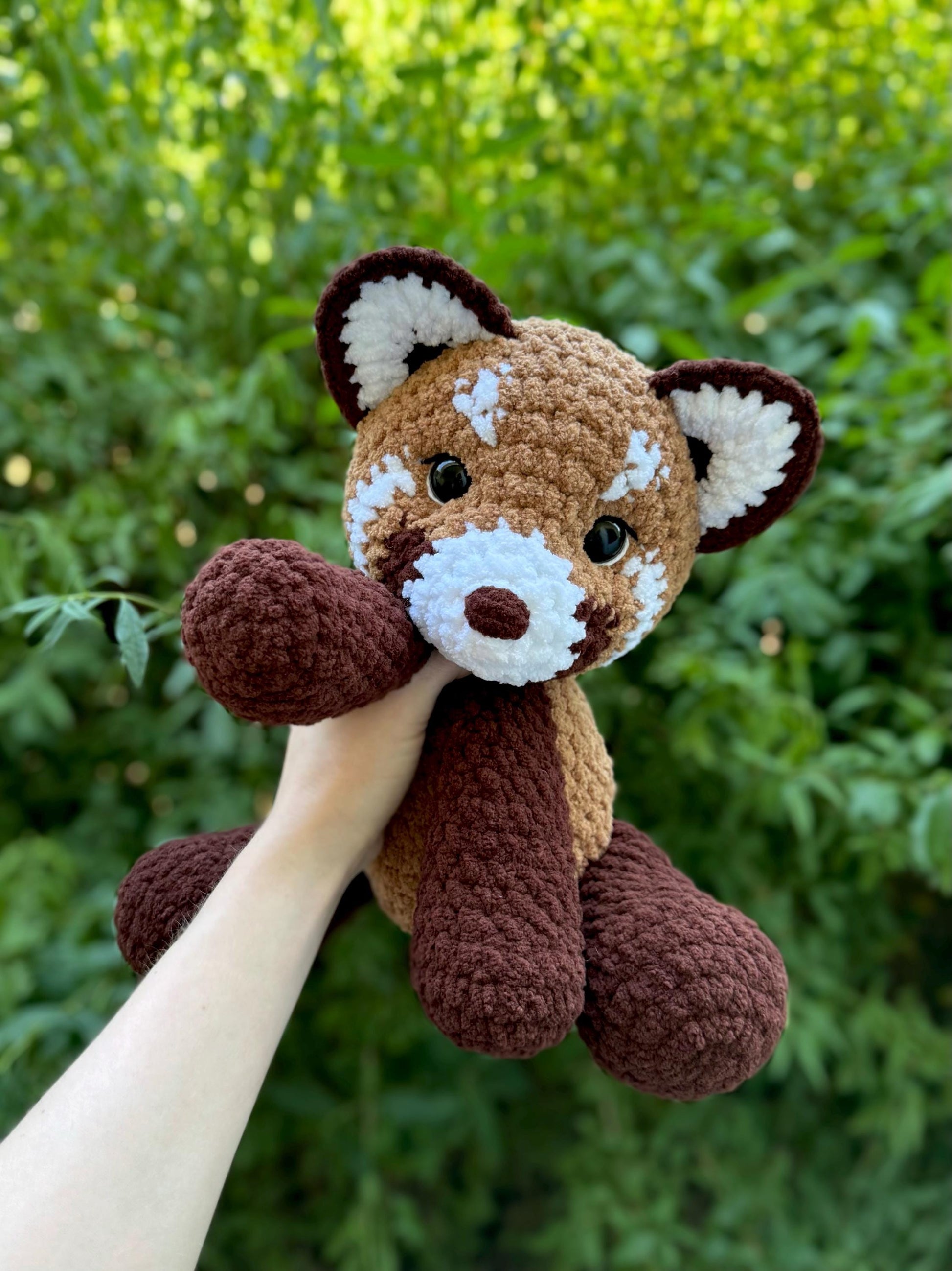 Crochet Sitting Red Panda Pattern Amigurumi Stuffed Animal Tutorial PDF
