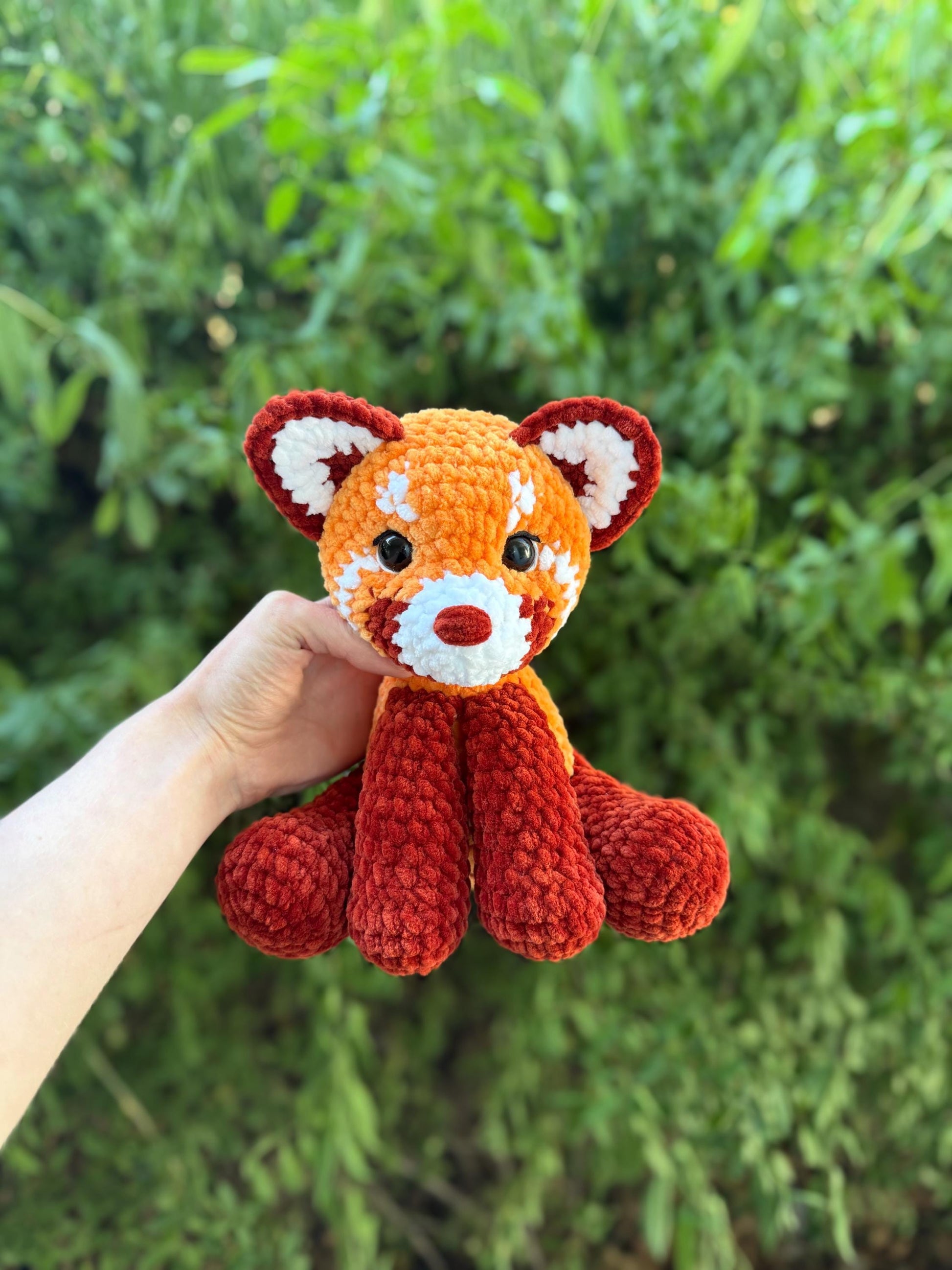 Crochet Sitting Red Panda Pattern Amigurumi Stuffed Animal Tutorial PDF